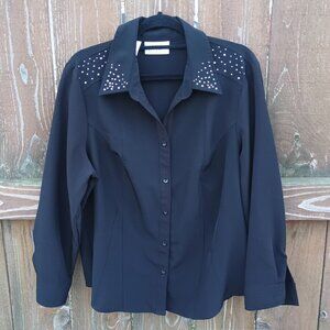 Kathy Che Holiday Bling Blouse Top Sz. LP